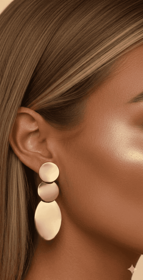 أقراط نسائية ذهبية بتصميم أشعة أنيق مستوحى من شكل المروحة يضفي لمسة عصرية راقية